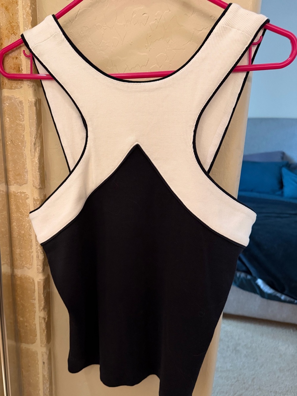 Women’s Black and White Racerback Tank Top